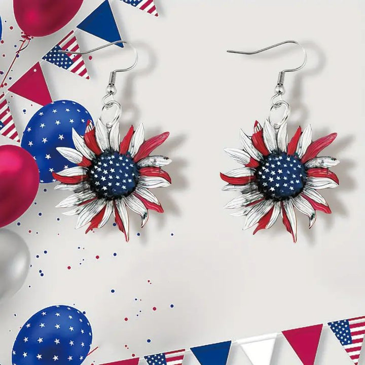 Women's nan handcrafted sunflower earrings with star center Bowlift