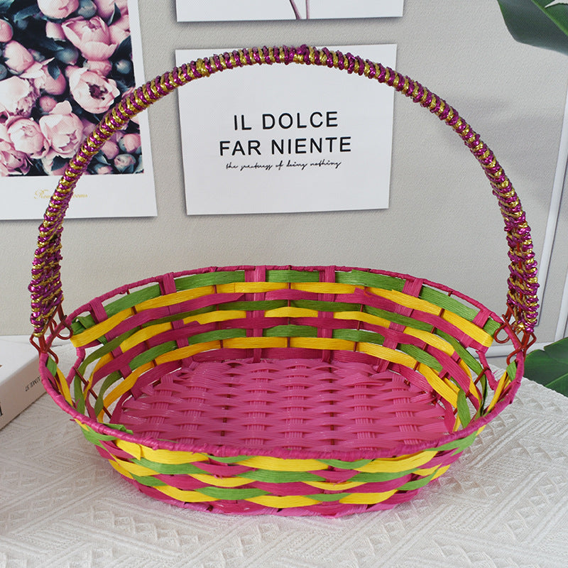 Colorful Decorative Woven Basket Bowlift