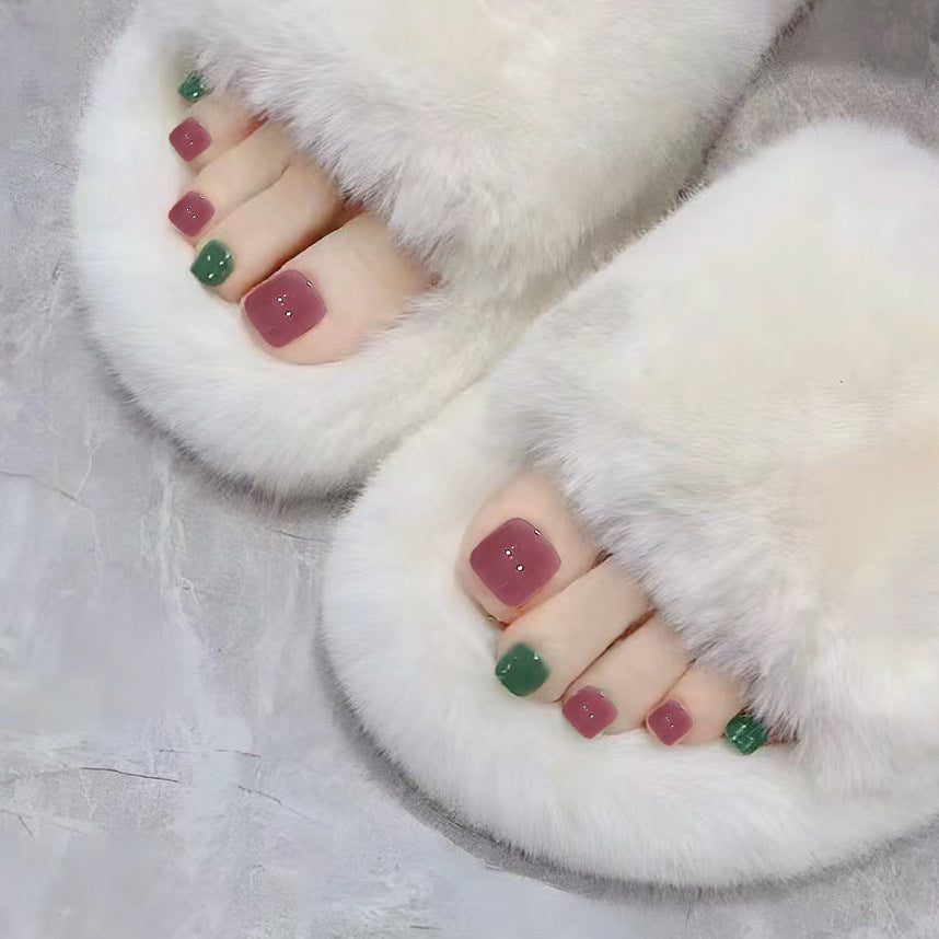 Premium Decorative Press-On Toenails with Crystal Accents Bowlift