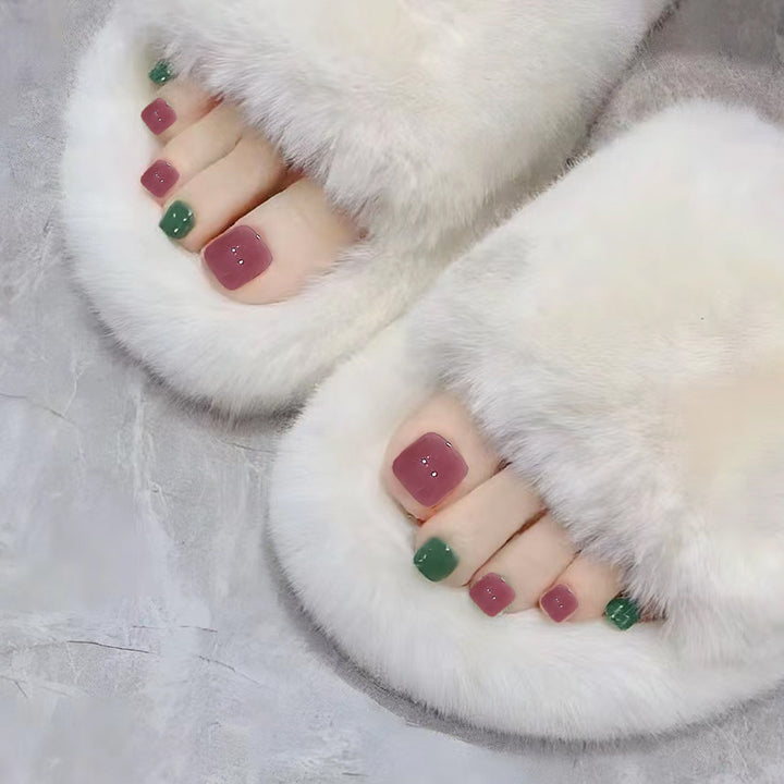 Premium Decorative Press-On Toenails with Crystal Accents Bowlift