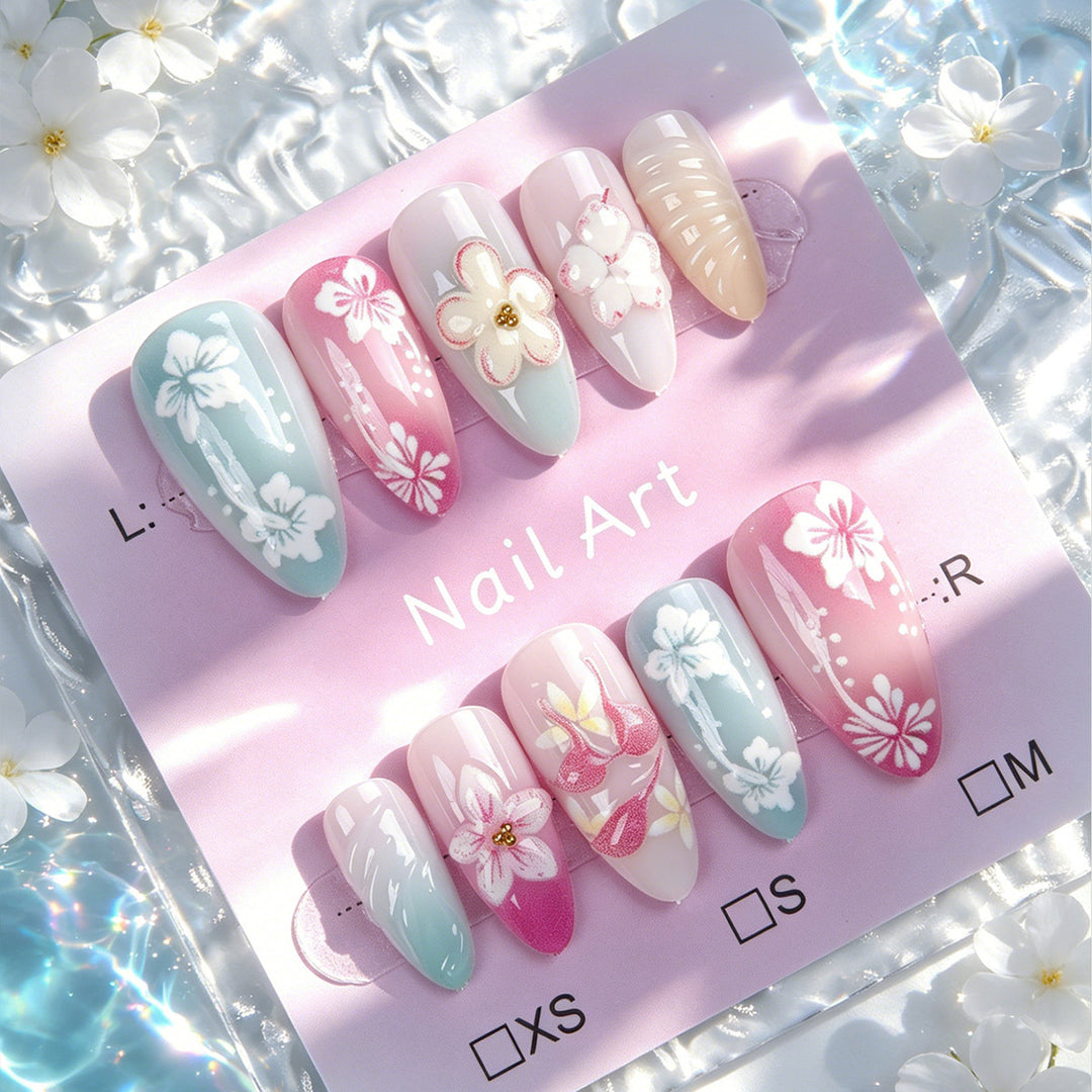 Elegant Art Nail Collection with Floral Motifs Bowlift