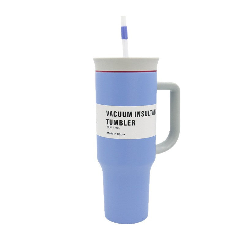 Women's Vacuum-Insulated Drinking Cup with Handle and Straw Bowlift