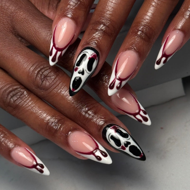 Artistic Horror-Themed Press-On Nails Bowlift
