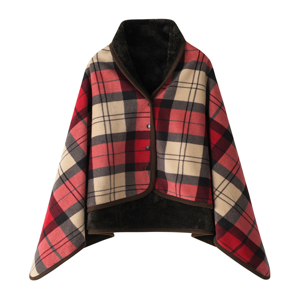 Women Elegant and Comfortable Fleece Poncho Blanket Bowlift