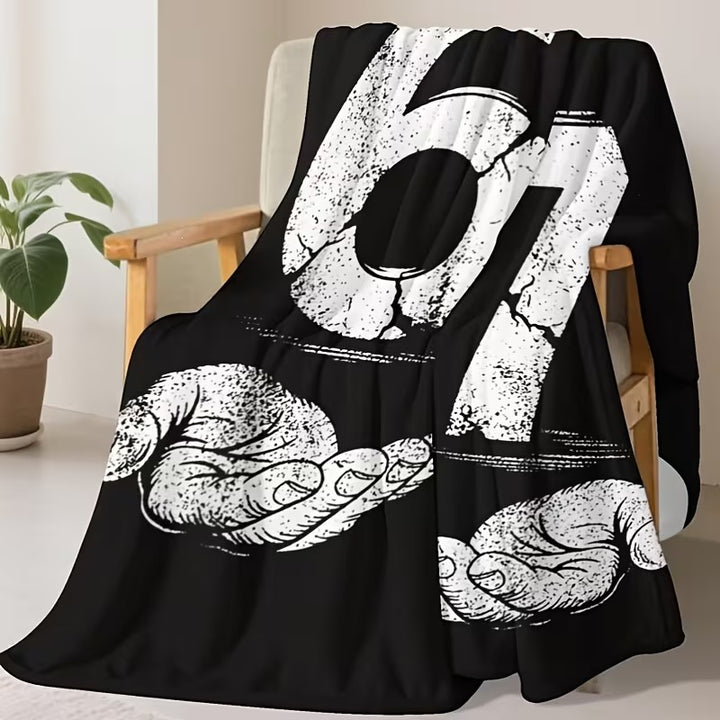 Playful Graphic Fleece Throw Blanket
