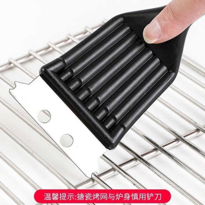 Heavy-Duty Grill Cleaning Brush with Stainless Steel Bristles and Dual-Edge Scraper Bowlift