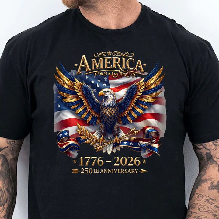 Unisex nan patriotic anniversary eagle graphic crewneck tee with flag print Bowlift