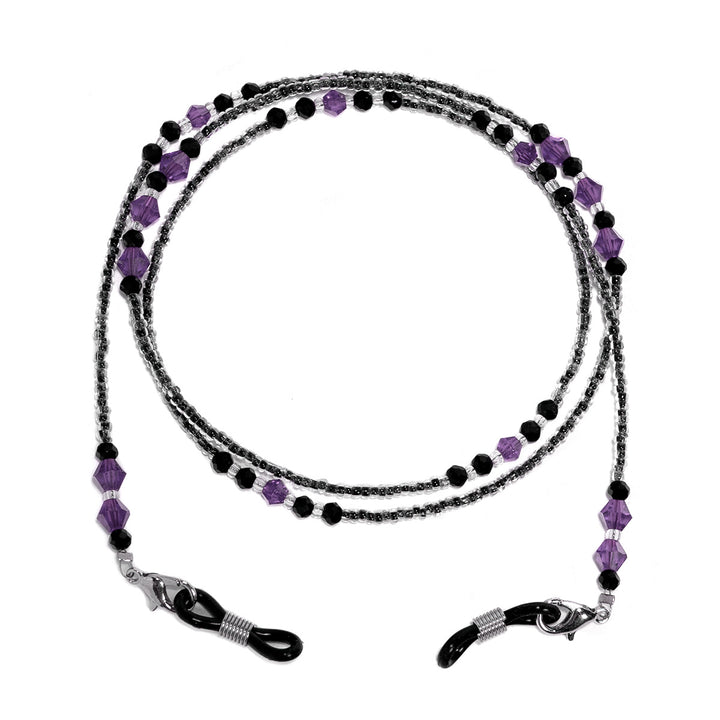 Elegant Purple Beaded Eyewear Chain Bowlift