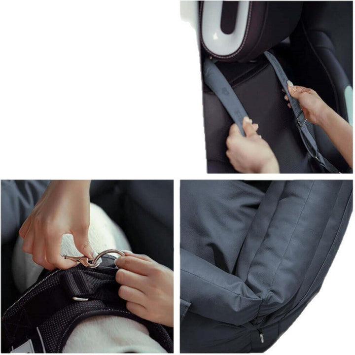 Pet car seat with secure harness Bowlift