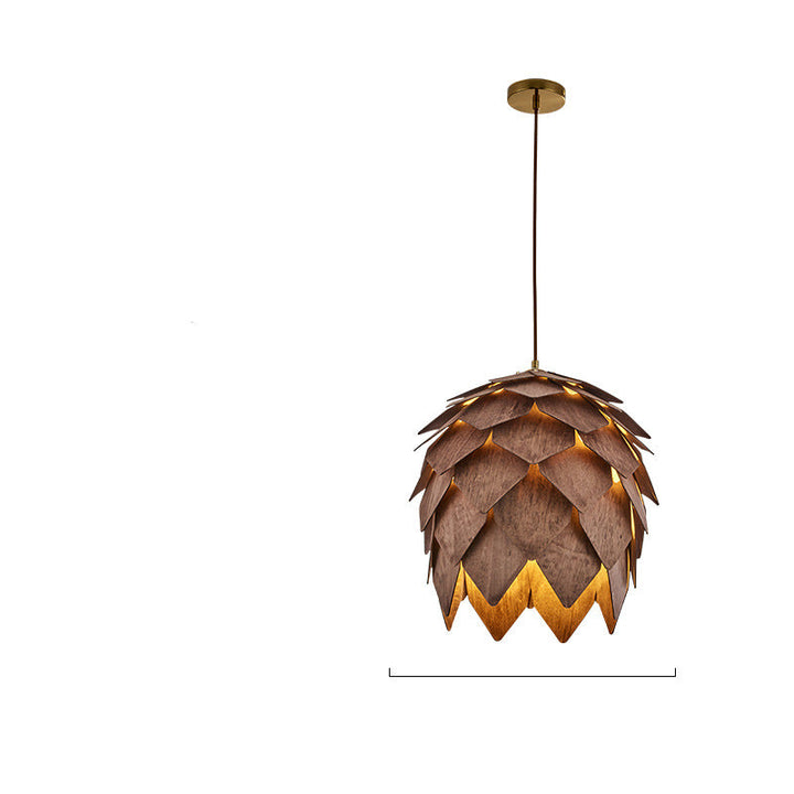 Solid Wood Pinecone Chandelier Wabi-Sabi Style