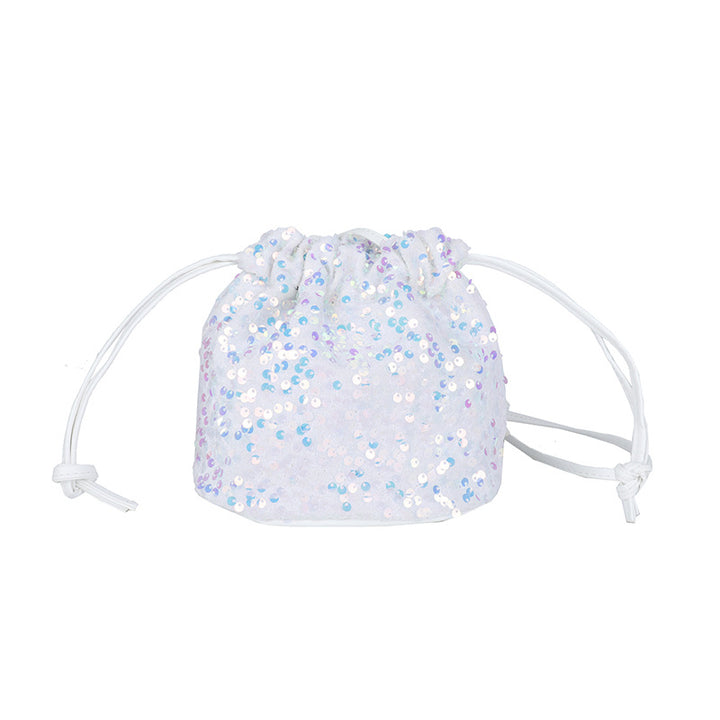 Glittery Sequin Drawstring Mini Bag Bowlift