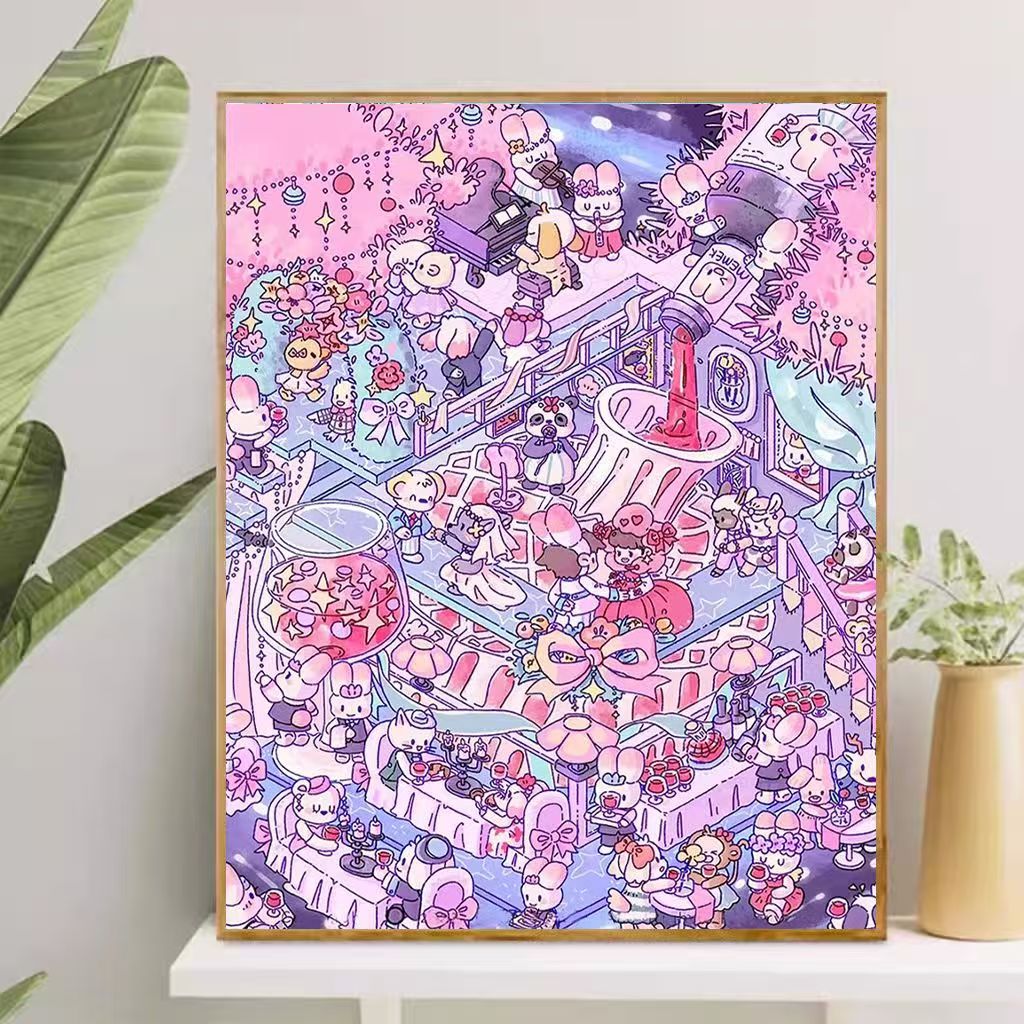 Playful Cartoon-Themed Art Canvas Bowlift