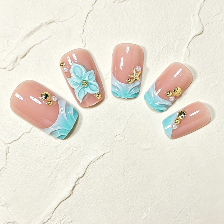 Artistic Floral Acrylic Nail Art Tips Bowlift
