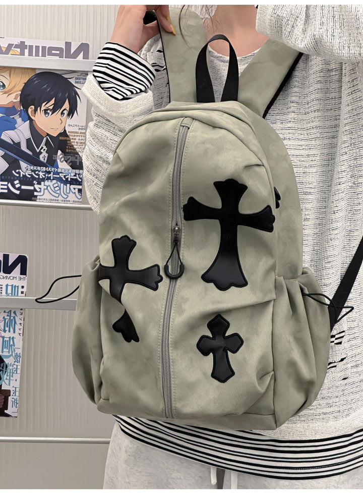 Graphic Cross-Design Backpack