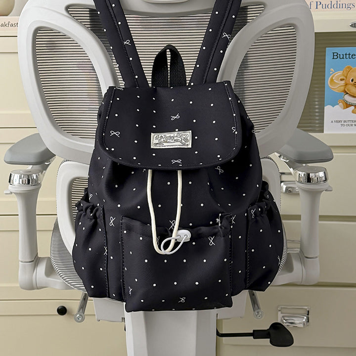 Stylish Dot-Printed Everyday Backpack