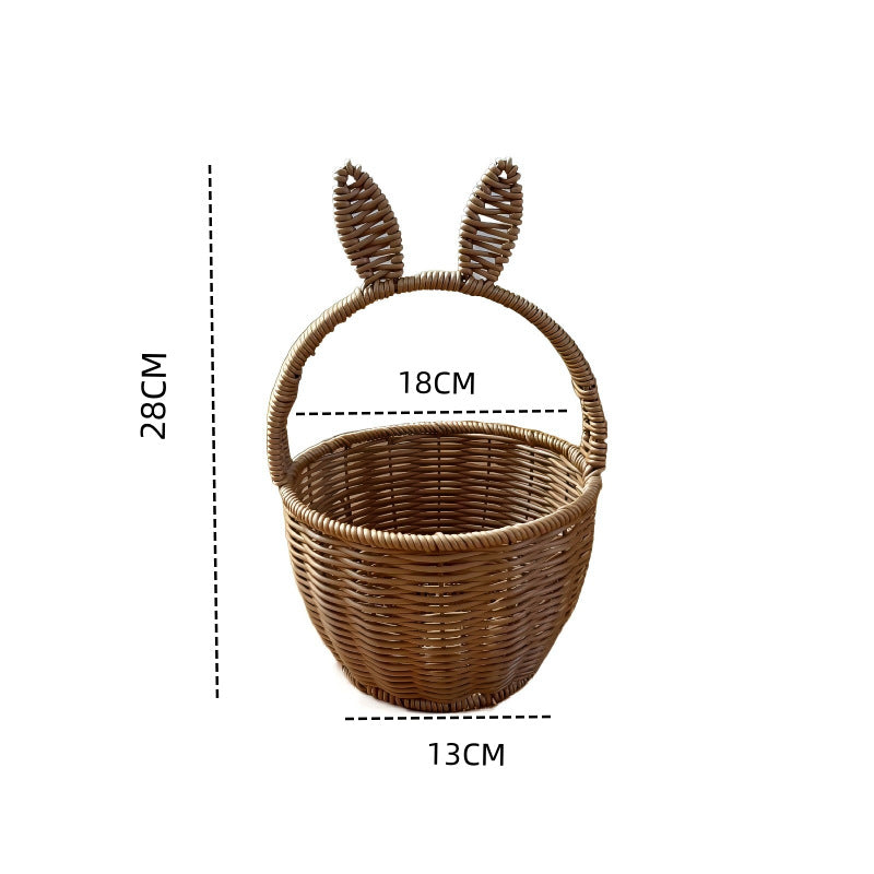 Women Bunny Motif Storage Basket Bowlift