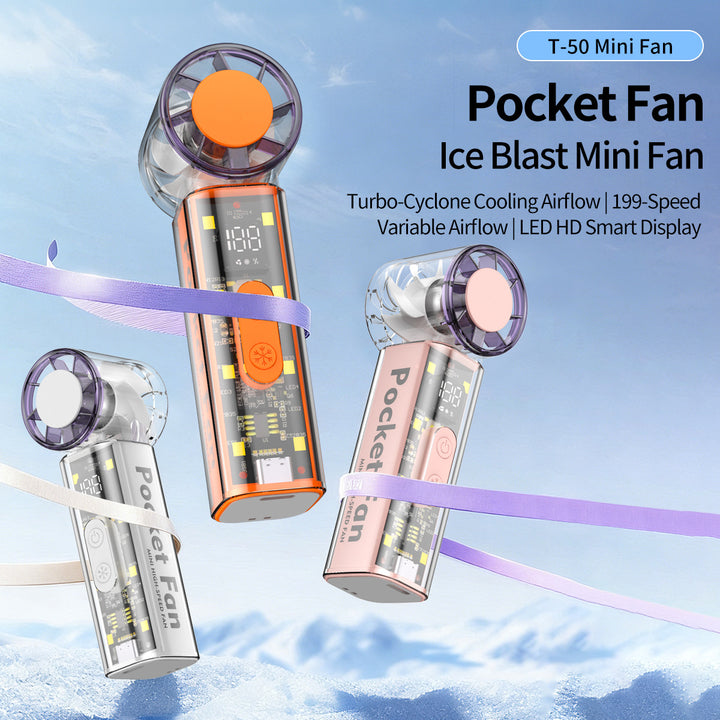 Women Portable High-Speed Mini Fan with LED Display Bowlift