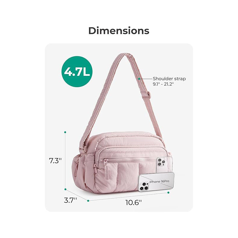 Practical crossbody bag with multifunctional compartment division Bowlift
