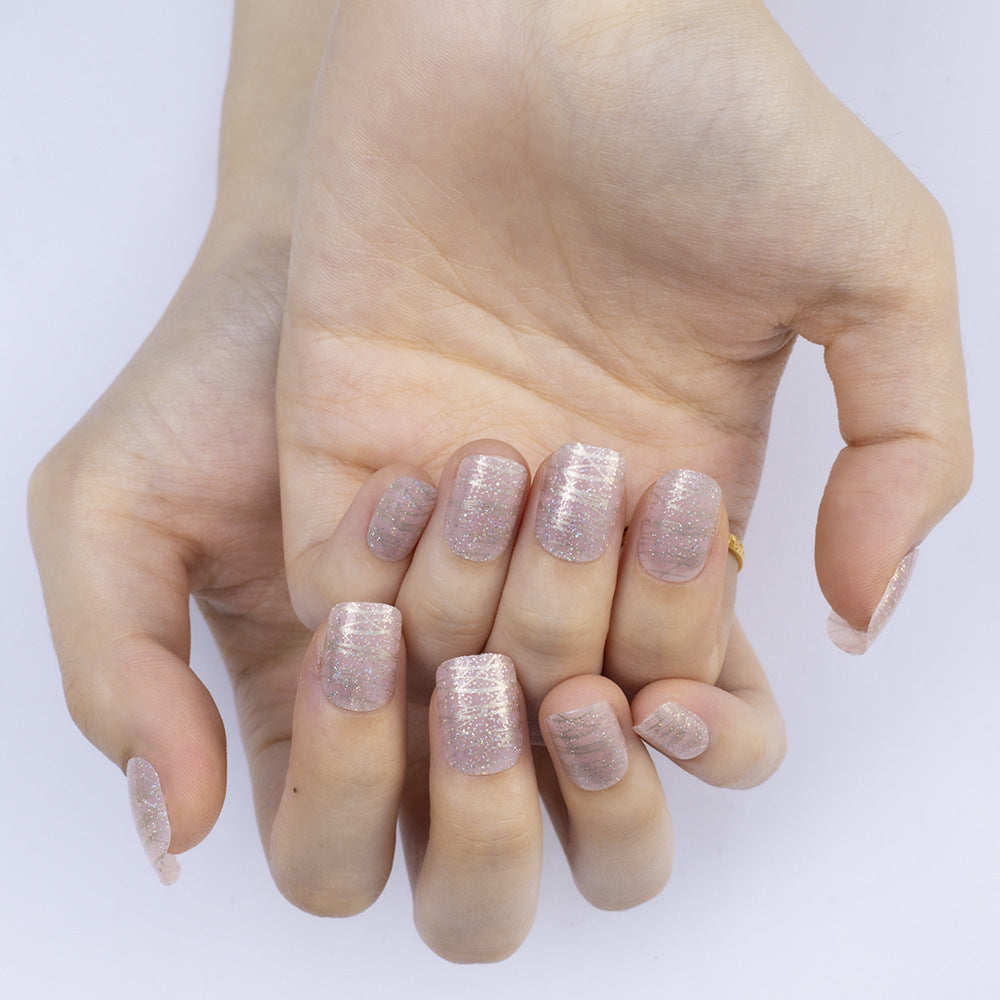Artificial nails with elegant glitter design Bowlift