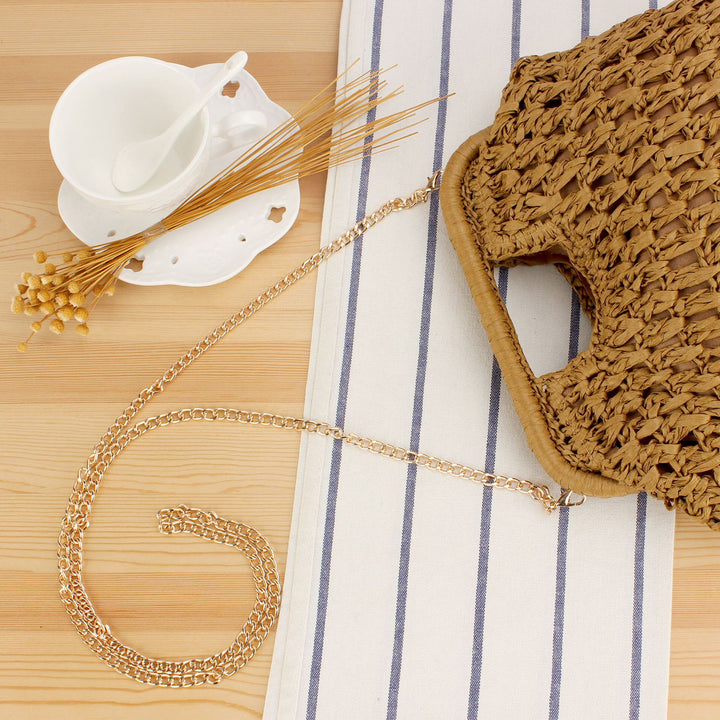 Braided handbag with elegant chain strap Bowlift