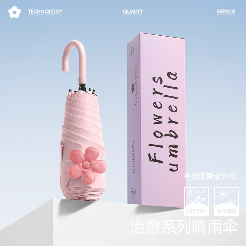 Ladies stylish and elegant folding umbrella with floral design Bowlift