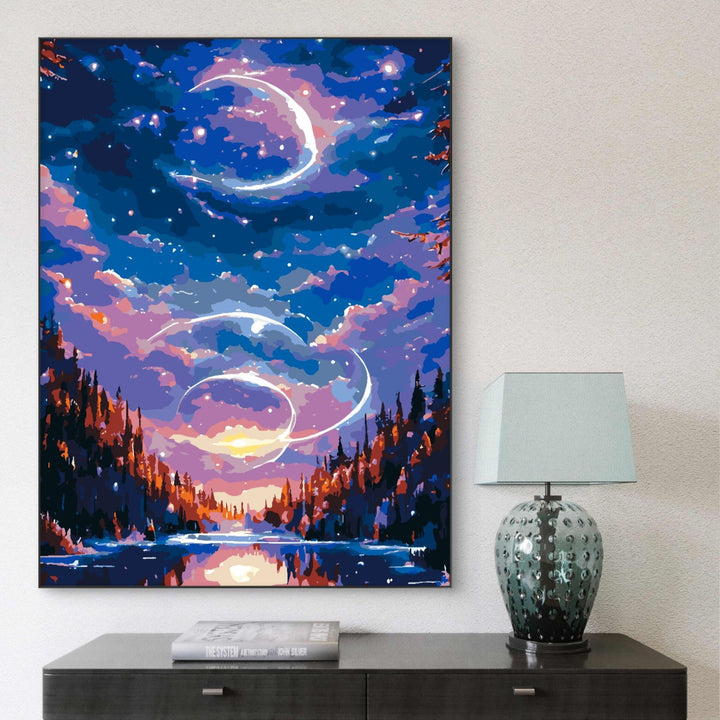 Dreamy Celestial Landscape Canvas Art Bowlift