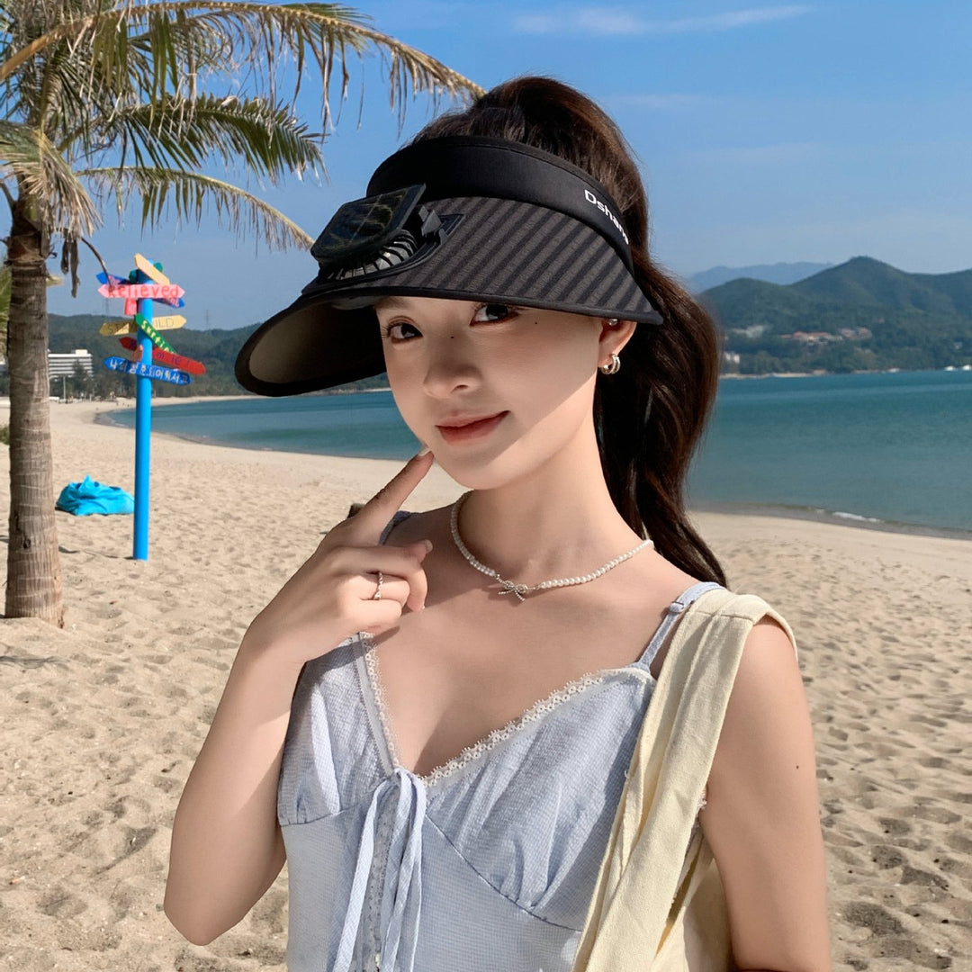 ’s sun protection visor with integrated solar panel, wide brim and adjustable headband Bowlift