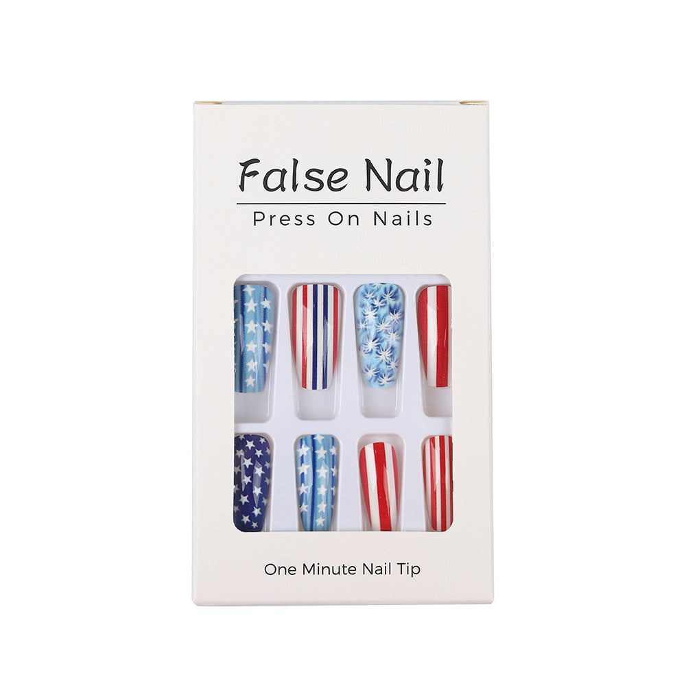 Artificial nails with patriotic designs Bowlift