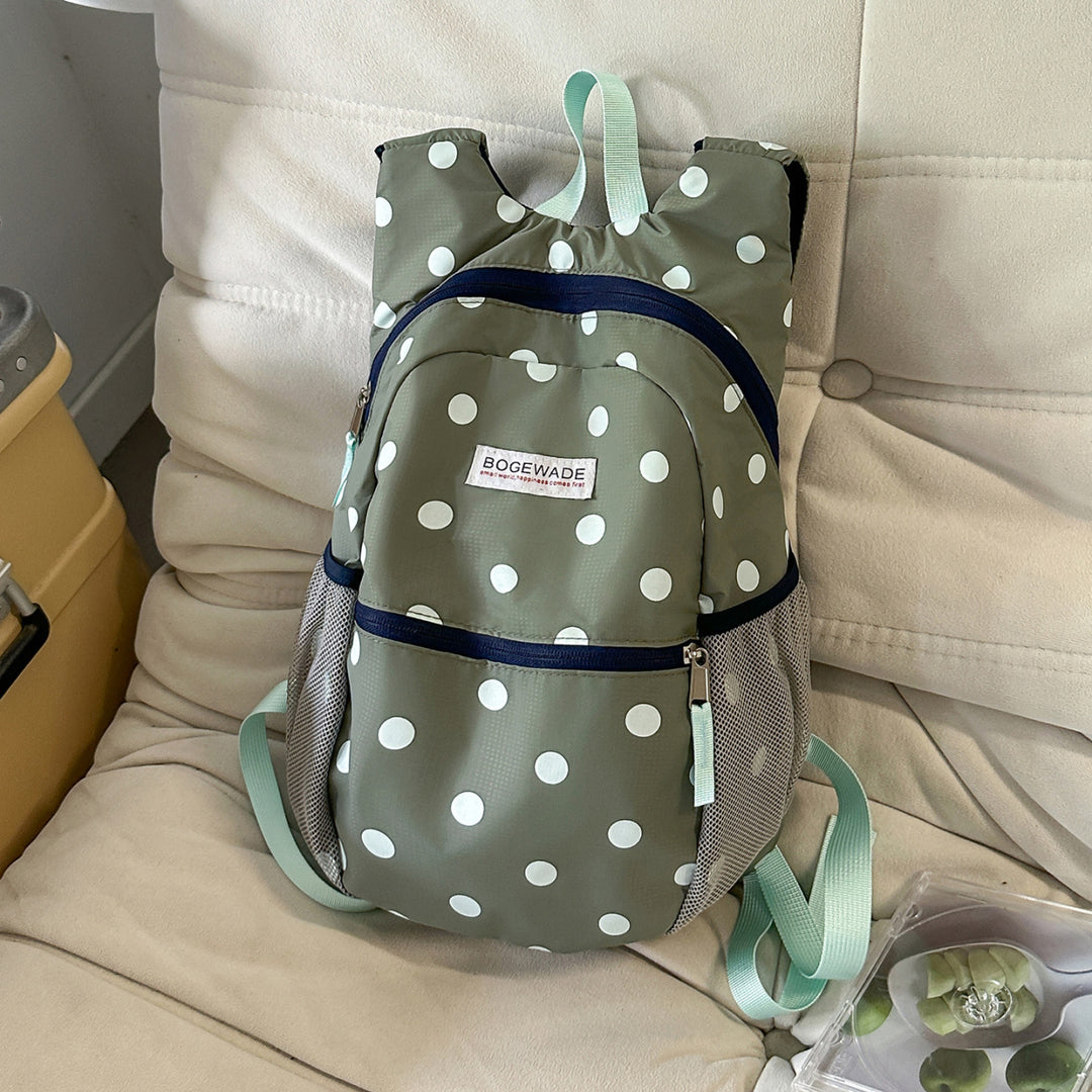 Lightweight Polka Dot Casual Backpack