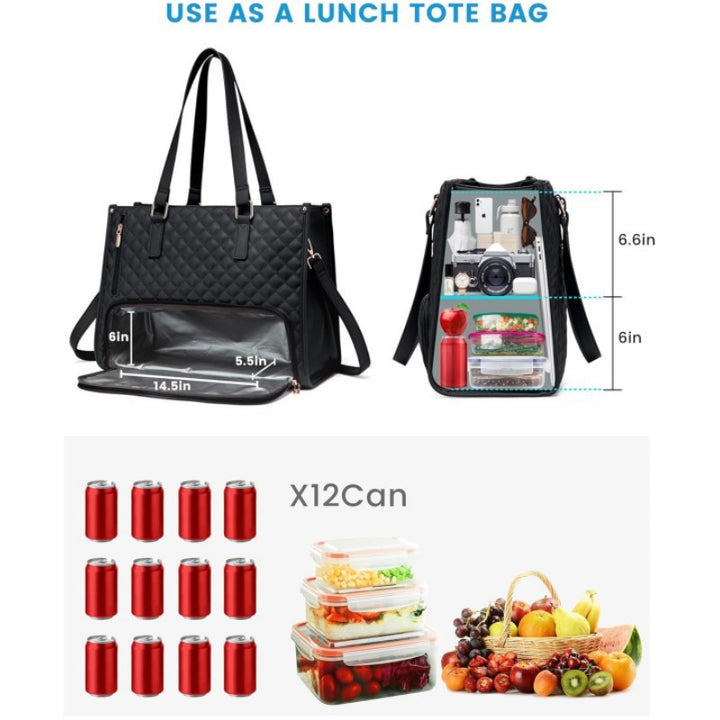 Insulated Multi-Compartment Lunch Tote