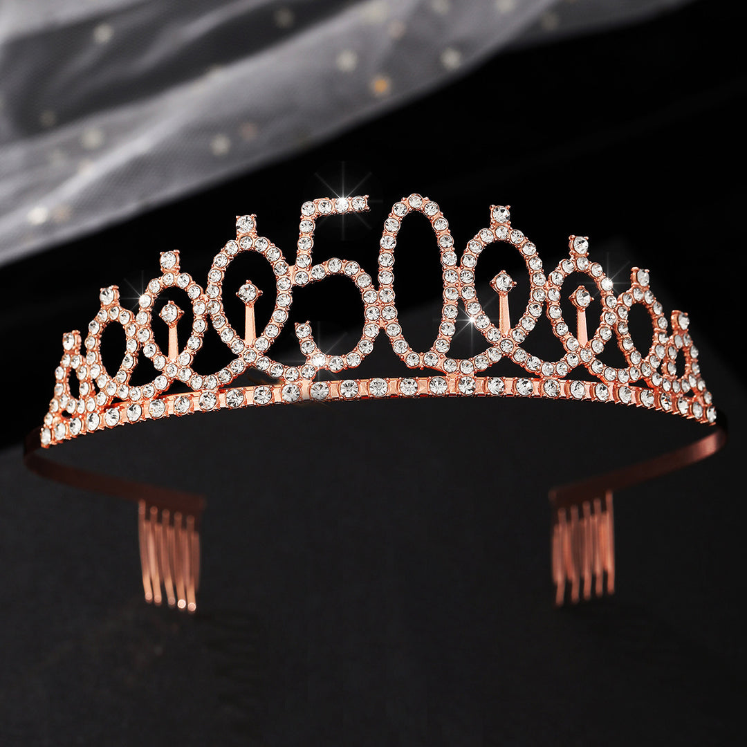 Women's Crystal-Embellished Tiara with Elegant Design Bowlift