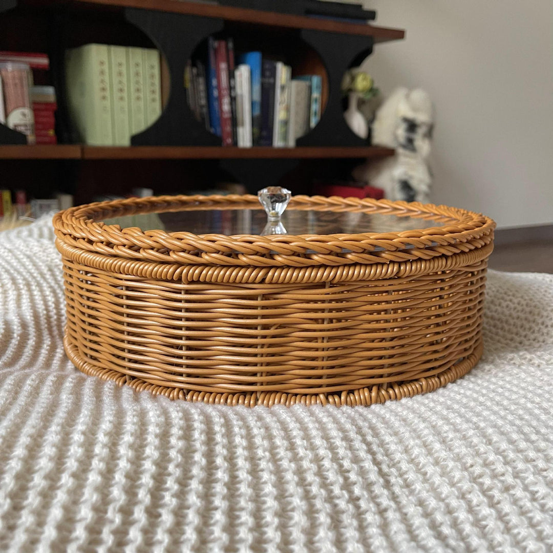 Women's Storage Basket with Glass Lid Bowlift