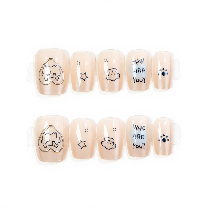 Fun-Themed Press-On Nail Art Set Bowlift