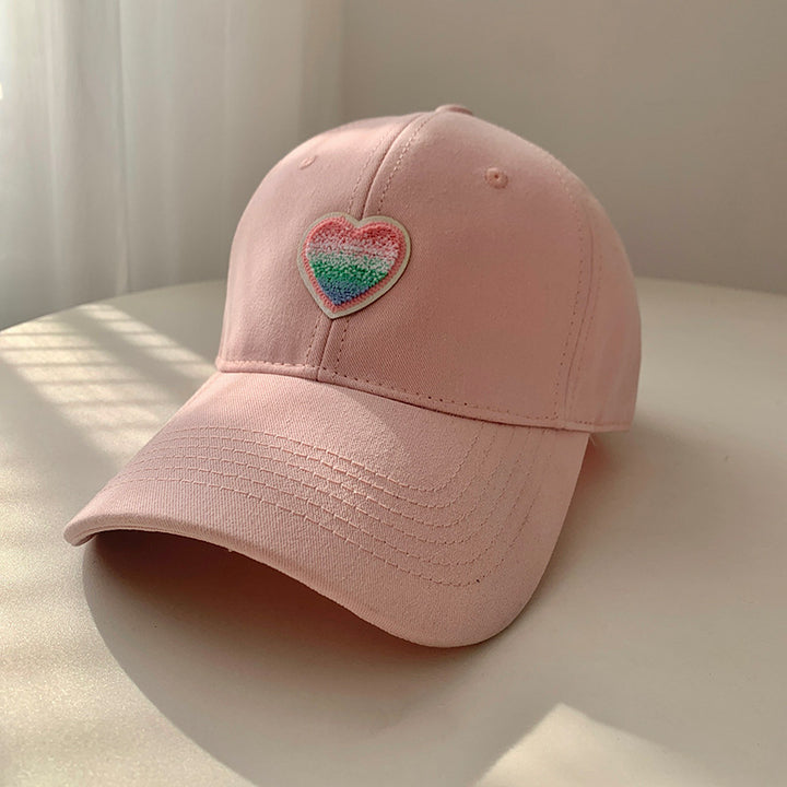 Heart Embroidered Adjustable Cotton Cap