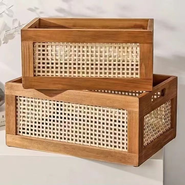 High-quality storage basket with rattan details Bowlift
