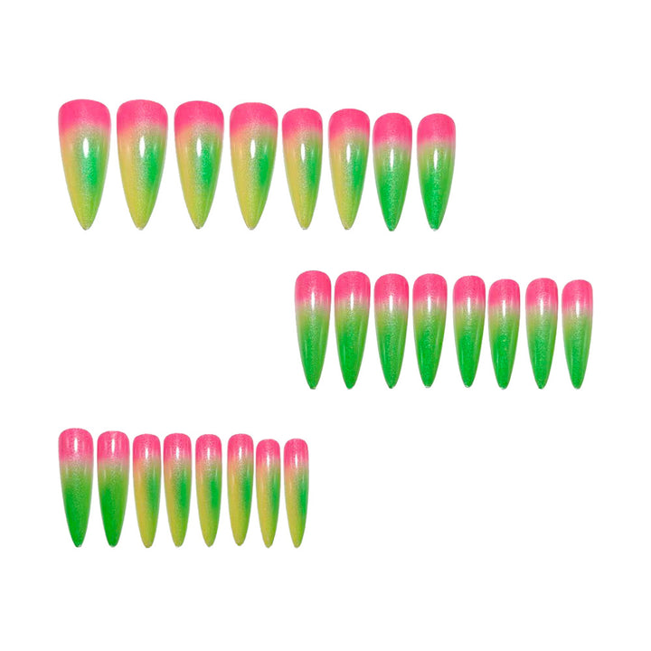 Trendy artificial nails with sparkling ombre color Bowlift