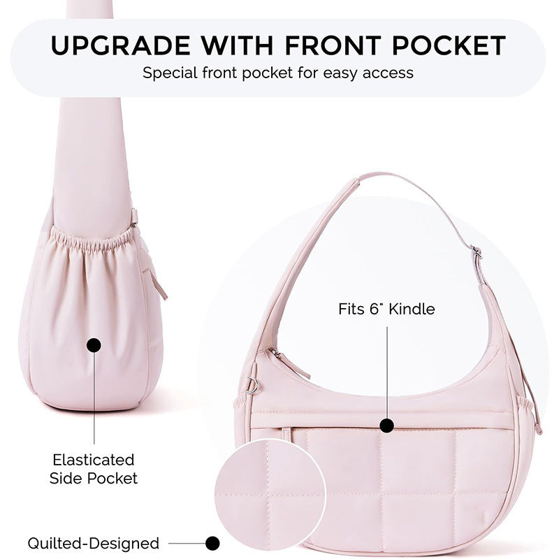 Fashionable shoulder bag with quilted surface Bowlift