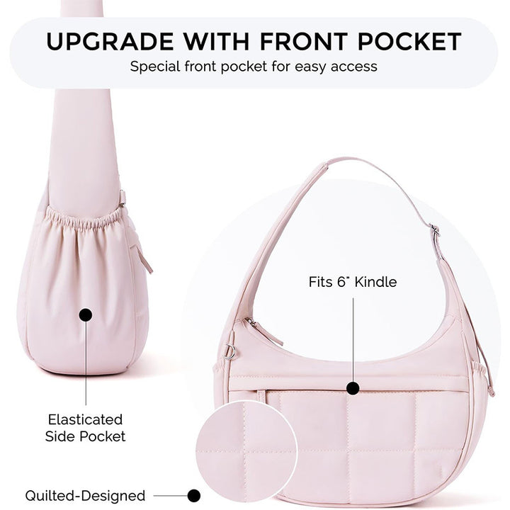 Fashionable shoulder bag with quilted surface Bowlift