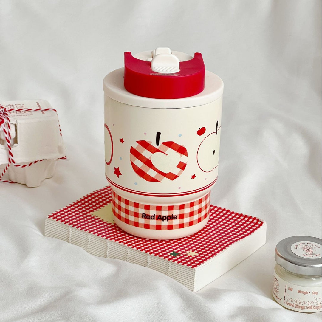 Ladies insulated cup with cheerful apple design Bowlift