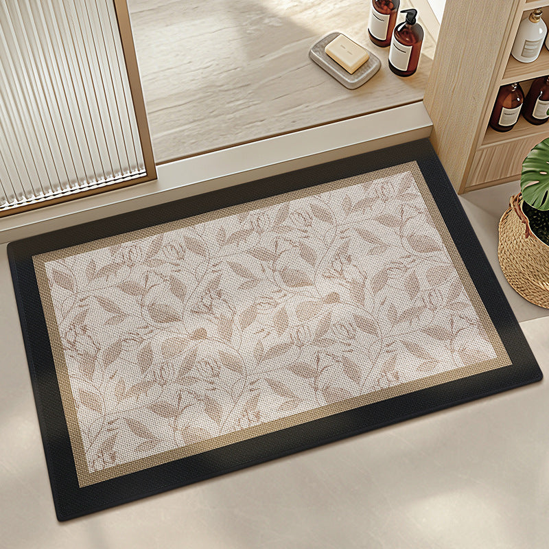 Elegant Floral Print Bath Mat Bowlift