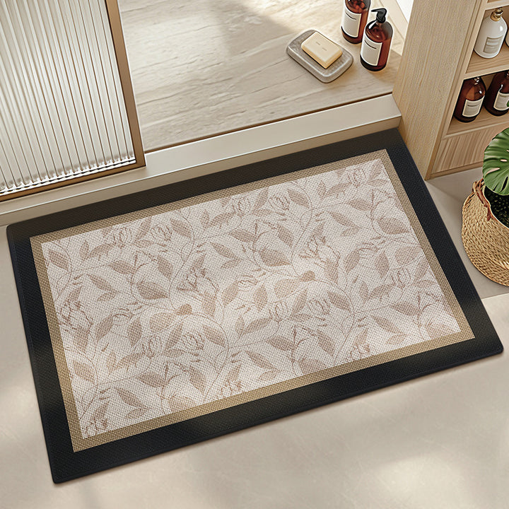 Elegant Floral Print Bath Mat Bowlift