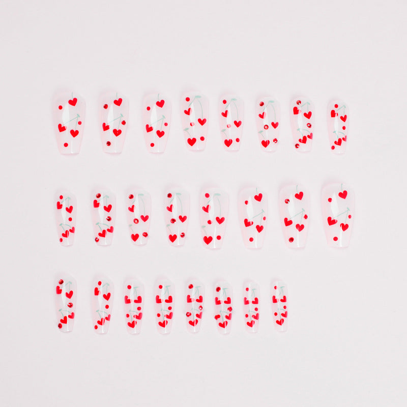 Artificial nail art with romantic heart design Bowlift