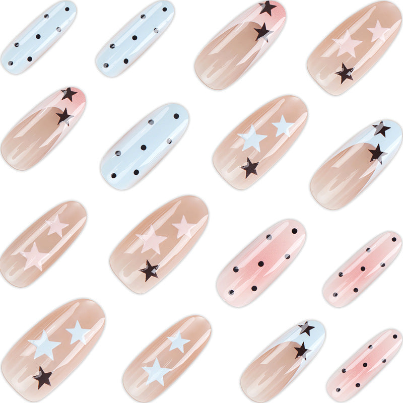 Decorative Star and Dot Press-On Nails Bowlift