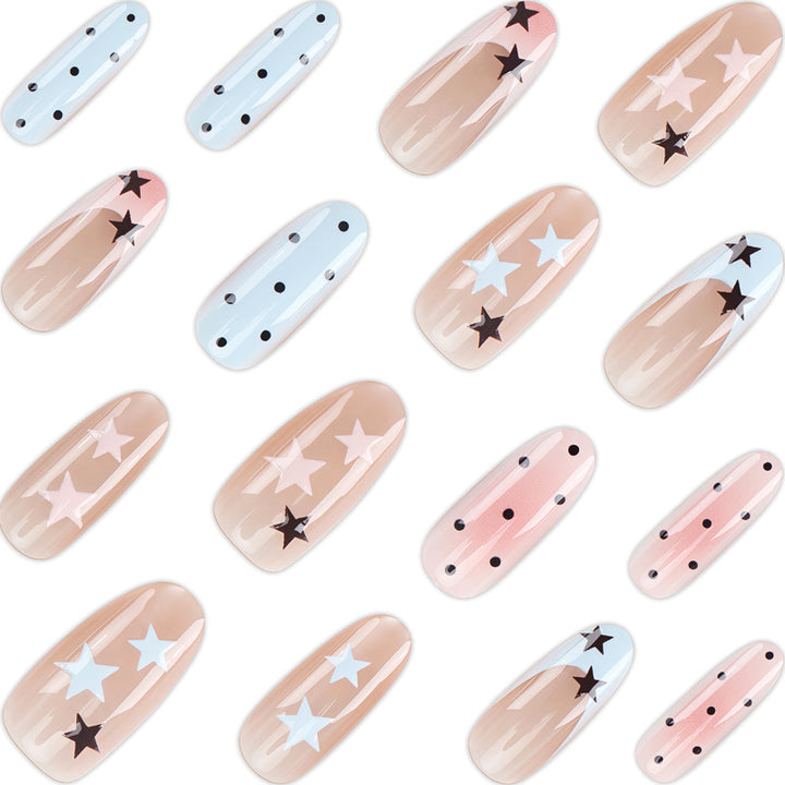 Decorative Star and Dot Press-On Nails Bowlift