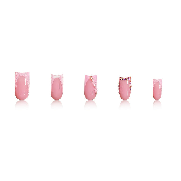Decorative Press-On Nails with Rhinestone Accents Bowlift