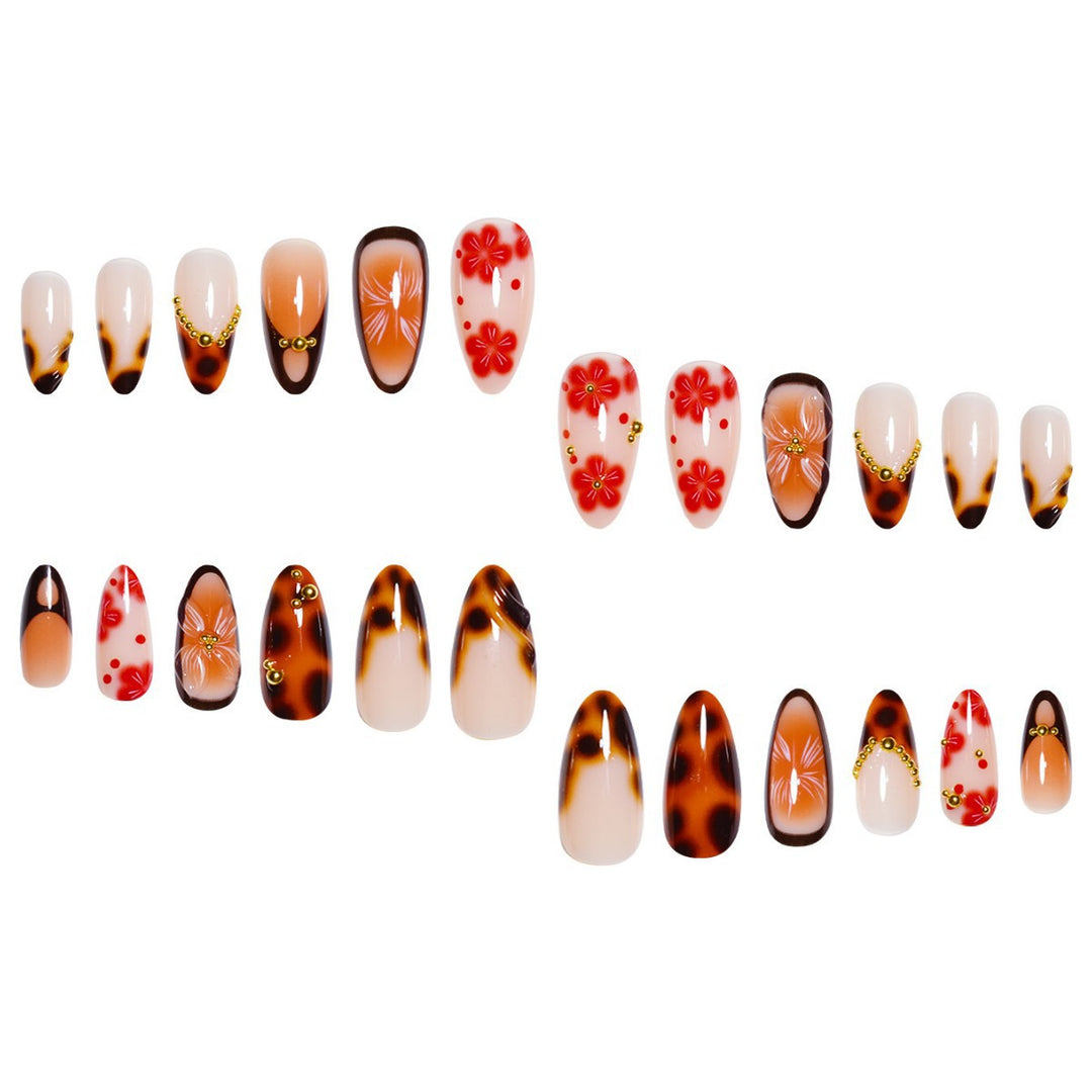 Artistic Floral Nail Art Extensions Bowlift