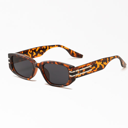 Women's fashionable rectangular sunglasses with elegant metal accents Bowlift
