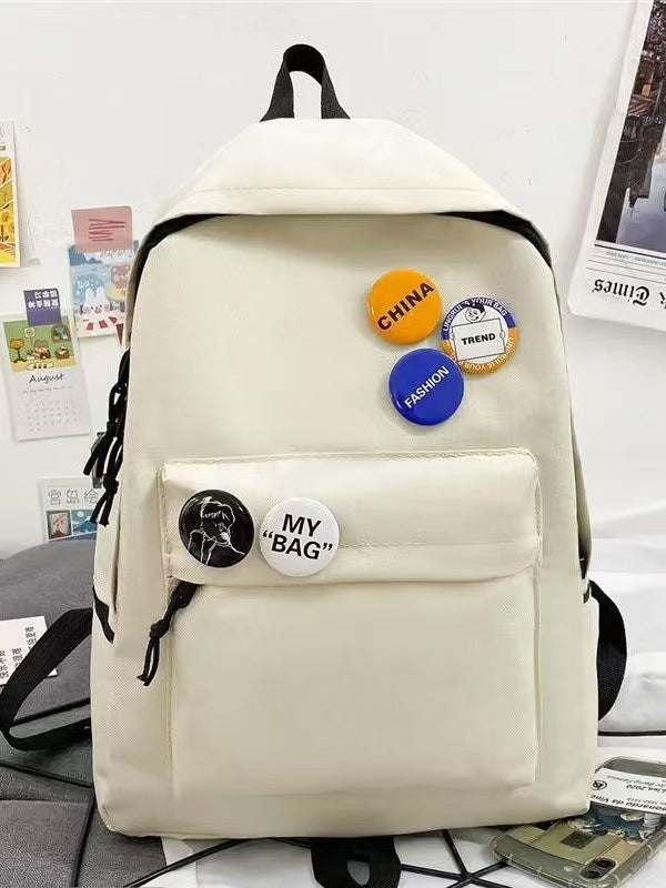 Backpack with Creative Badge Design Bowlift