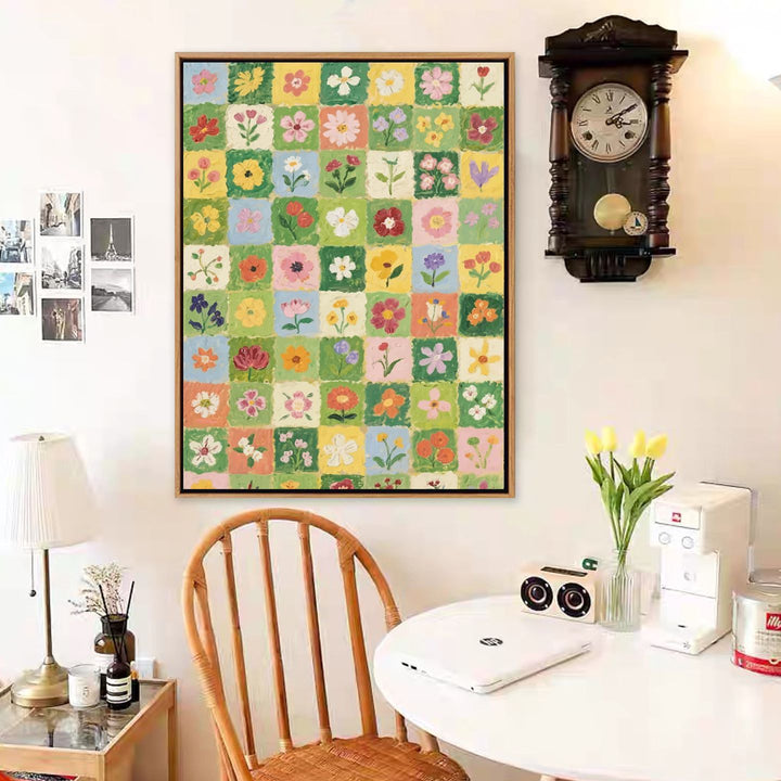 Colorful Floral Motif Canvas Art Print Bowlift