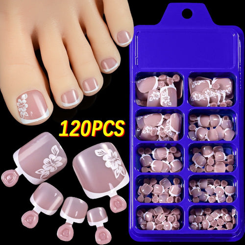 Floral Articulate Press-On Toenail Set Bowlift